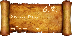 Omoracz Kunó névjegykártya